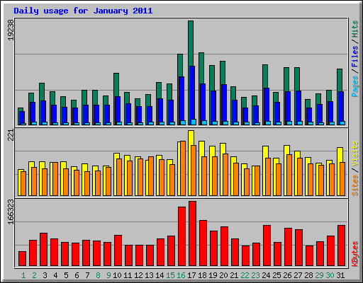 Daily usage for January 2011
