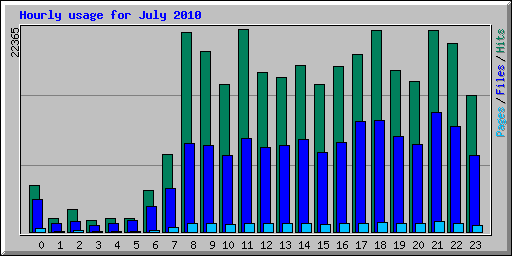 Hourly usage for July 2010