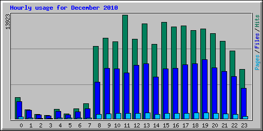 Hourly usage for December 2010
