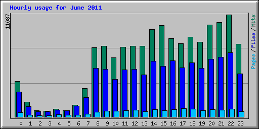 Hourly usage for June 2011