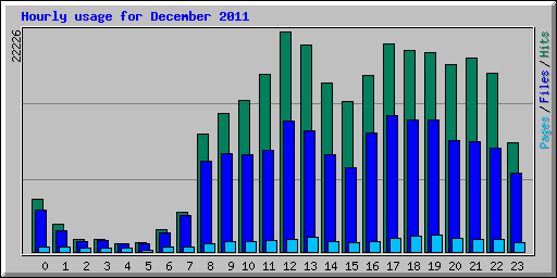 Hourly usage for December 2011